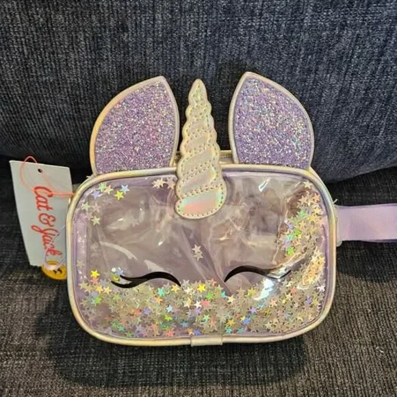 Cat & Jack Unicorn Fanny Pack Glitter Clear Crossbody NWT - Picture 2 of 8